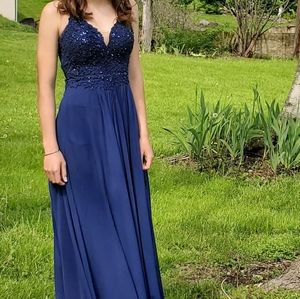 FAVIANA. Navy Blue Dress